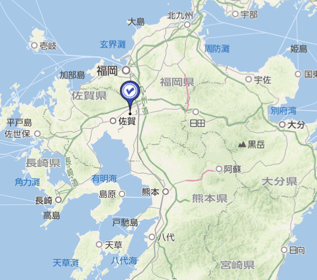 九州地図から見た位置